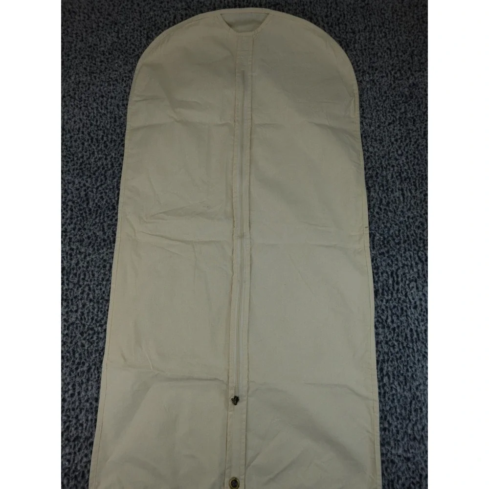 Lucky Brand Garment Bag Cream Canvas Zippered Travel Suit Cover Large Logo